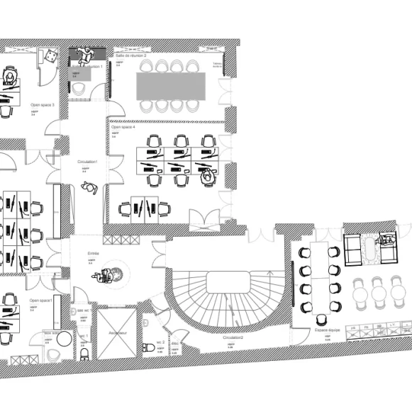 Espace indépendant 250 m² 38 postes Location bureau Rue de Châteaudun Paris 75009 - photo 3