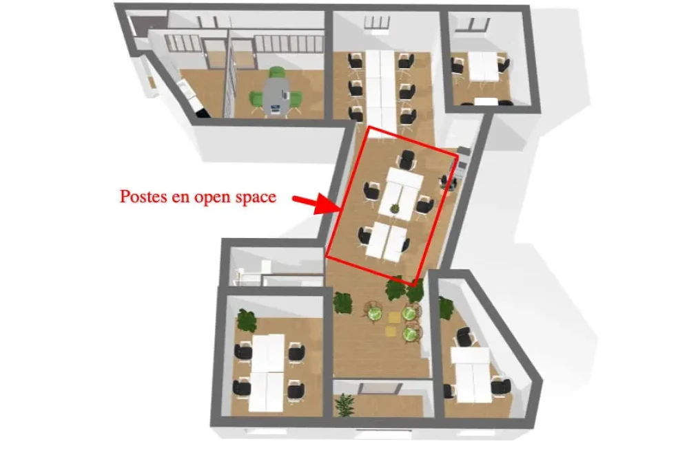 Open Space - 33000 - 5 postes - 195€