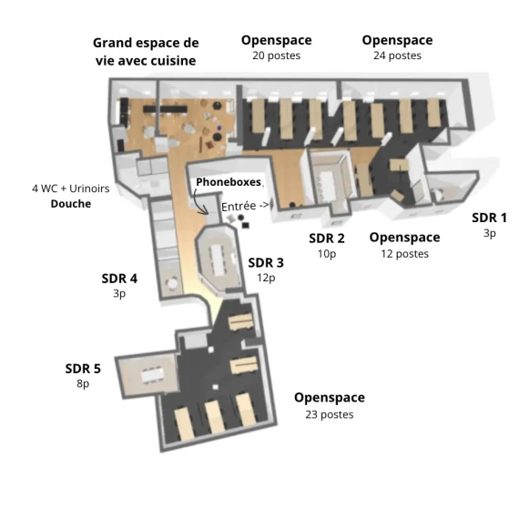 Espace indépendant 545 m² 80 postes Location bureau Rue de Châteaudun Paris 75009 - photo 9