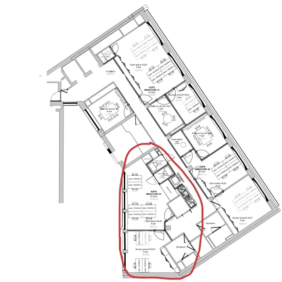 Bureau privé 47 m² 10 postes Location bureau Avenue de Messine Paris 75008 - photo 1