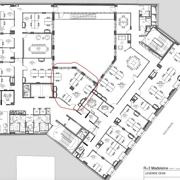 Bureau privé 40 m² 10 postes Location bureau Boulevard Malesherbes Paris 75008 - photo 1