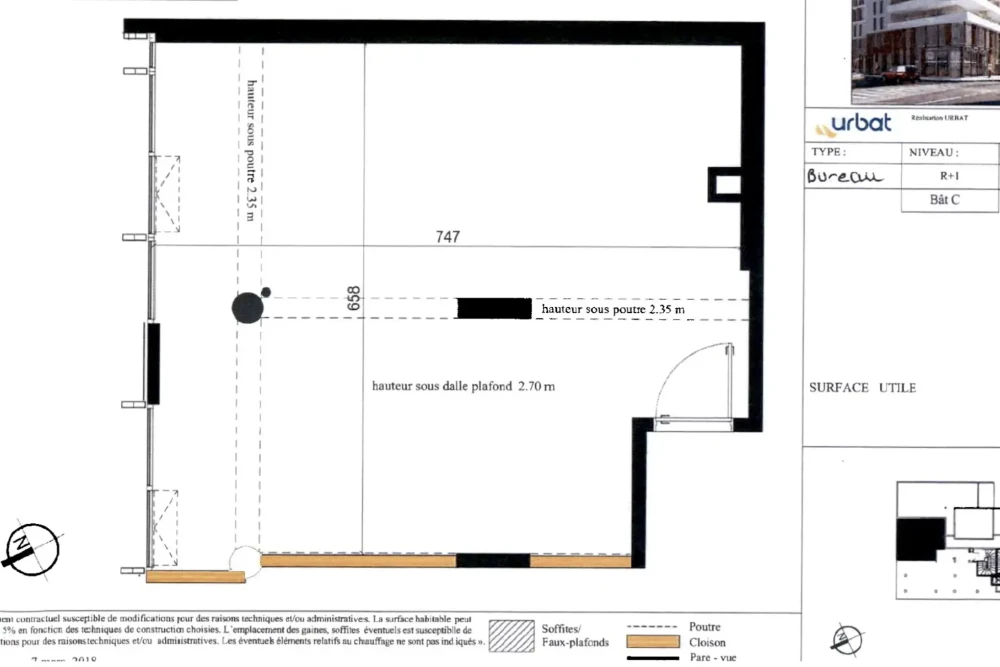 Bureau privé - 34070 - 4 postes - 1200€