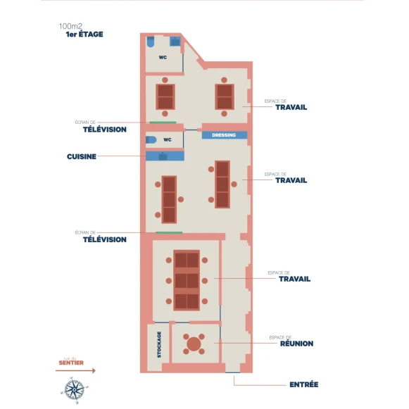 Espace indépendant 100 m² 16 postes Location bureau Rue du Sentier Paris 75002 - photo 4