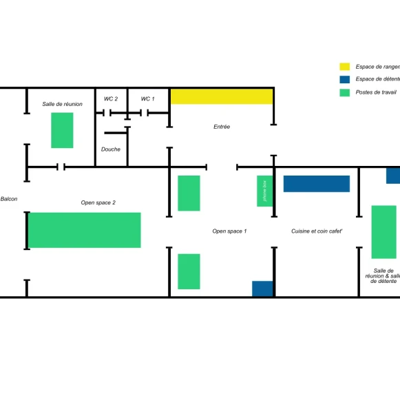 Open Space  4 postes Location bureau Rue Paul Berthelot Bordeaux 33300 - photo 1