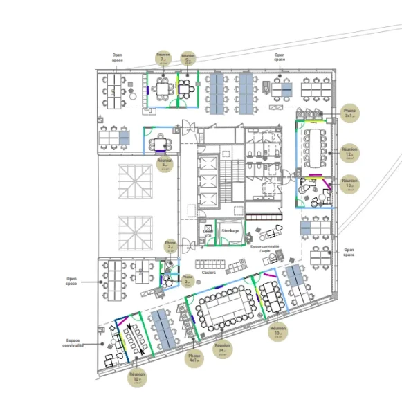 Espace indépendant 800 m² 74 postes Location bureau Avenue des Terroirs de France Paris 75012 - photo 9