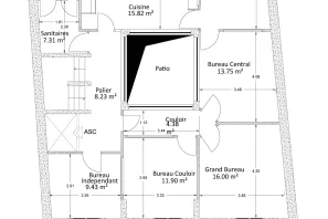 Bureau privé - 75019 - 3 postes - 810€
