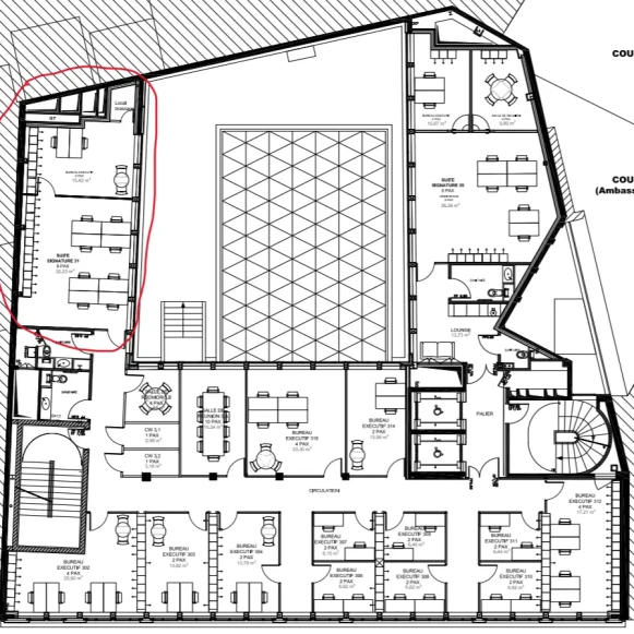 Bureau privé 49 m² 12 postes Location bureau Rue de Courcelles Paris 75008 - photo 1