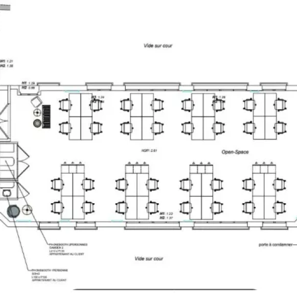 Espace indépendant 984 m² 100 postes Location bureau Rue Sainte-Anne Paris 75002 - photo 14