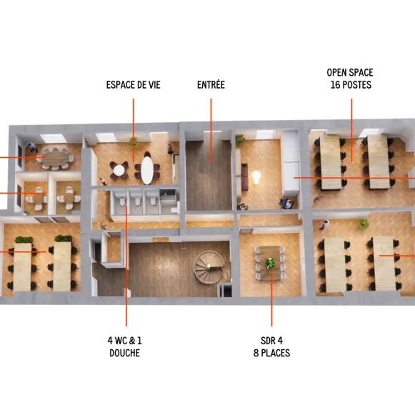 Bureau privé 275 m² 44 postes Location bureau Rue d'Aboukir Paris 75002 - photo 2