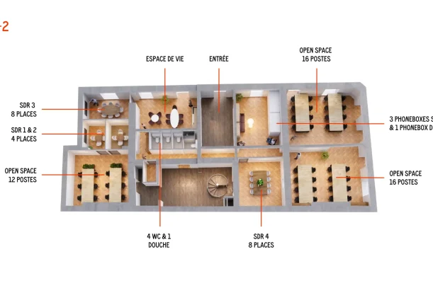 Bureau privé - 75002 - 44 postes - 26600€