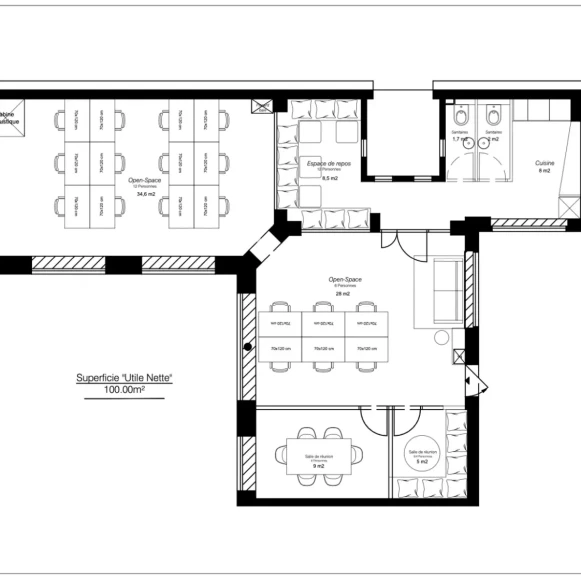 Espace indépendant 101 m² 18 postes Location bureau Rue du Faubourg Poissonnière Paris 75010 - photo 7